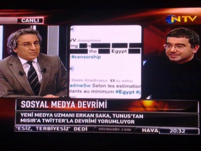 erk2 erk2 400x300 Erkan was on TV last night, briefly discussing social medias role on the uprising in Egypt and Tunis...